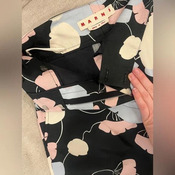 Marni Wide Leg Silk Floral Trousers - Picture 8 of 8